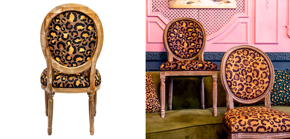 Стул с леопардовым принтом Wild animals Dark