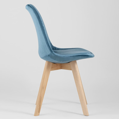 Стул с мягким велюровым сиденьем Arvika Blue