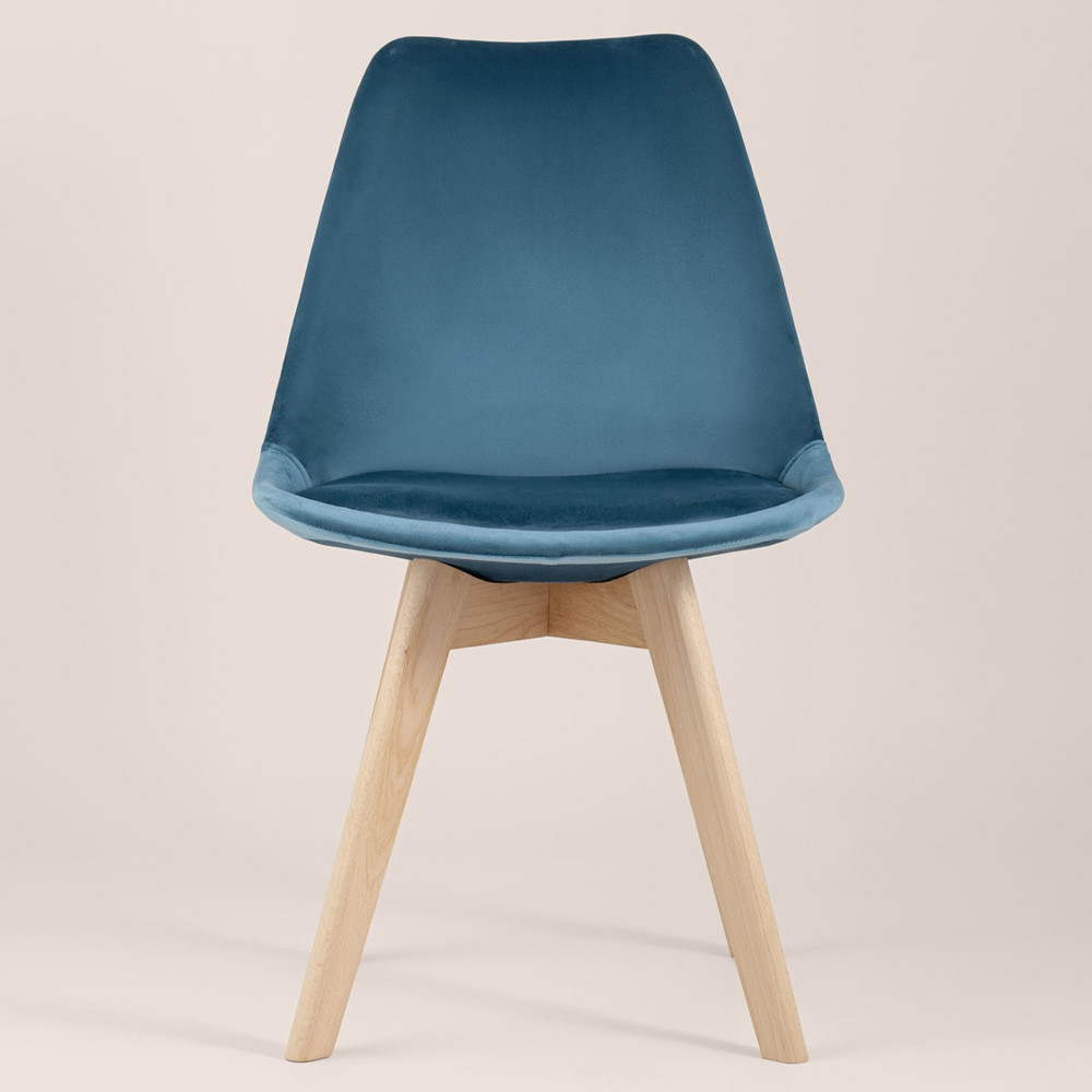 Стул с мягким велюровым сиденьем Arvika Blue