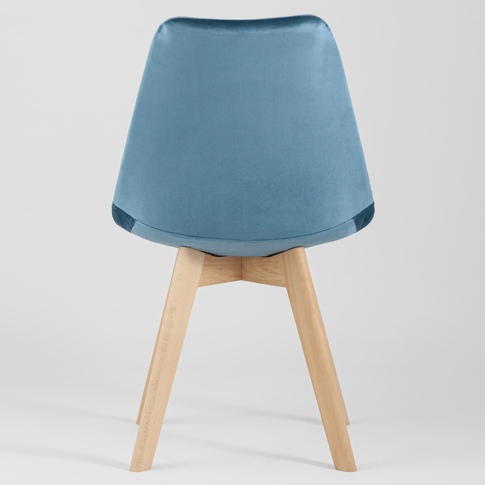 Стул с мягким велюровым сиденьем Arvika Blue