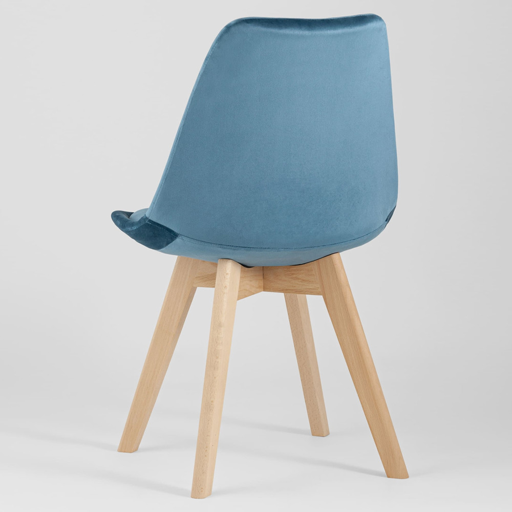 Стул с мягким велюровым сиденьем Arvika Blue
