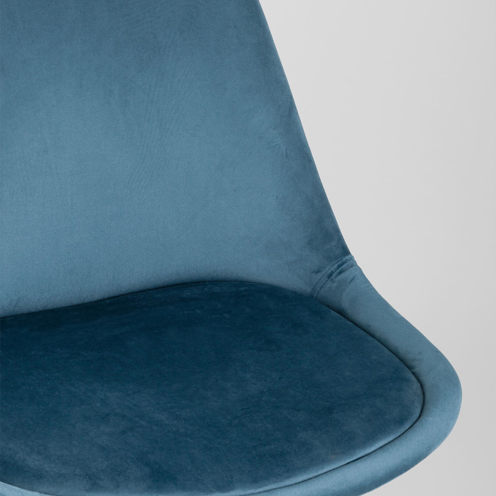 Стул с мягким велюровым сиденьем Arvika Blue