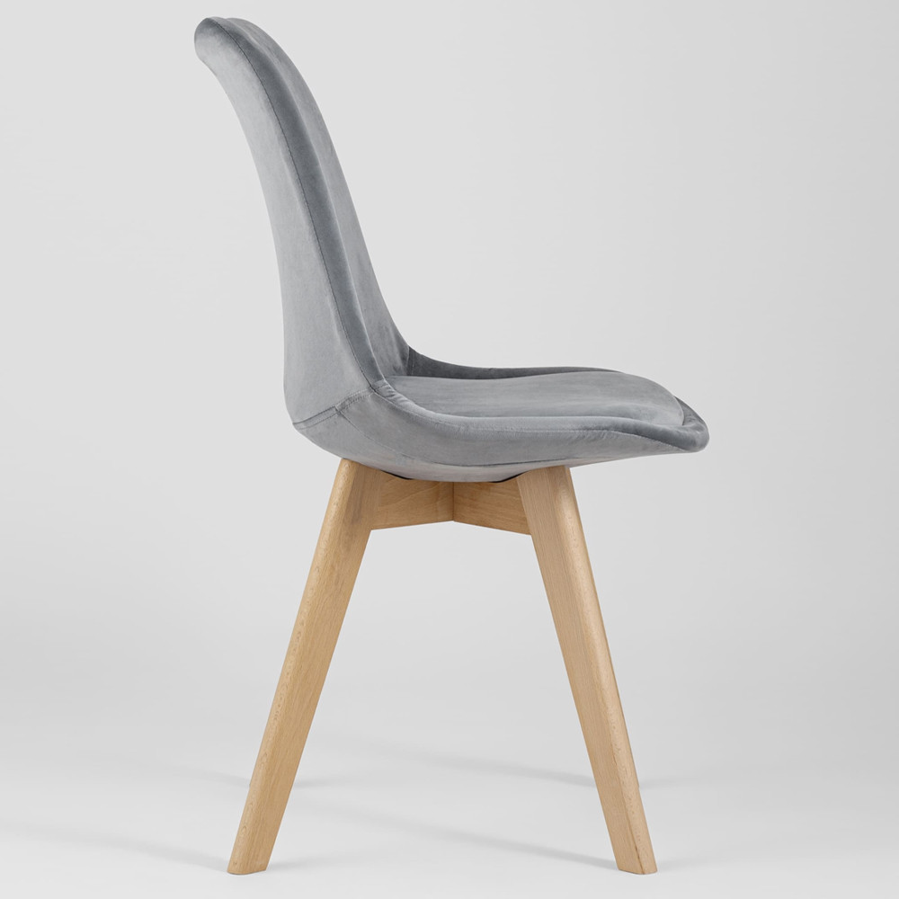 Стул с мягким велюровым сиденьем Arvika Grey