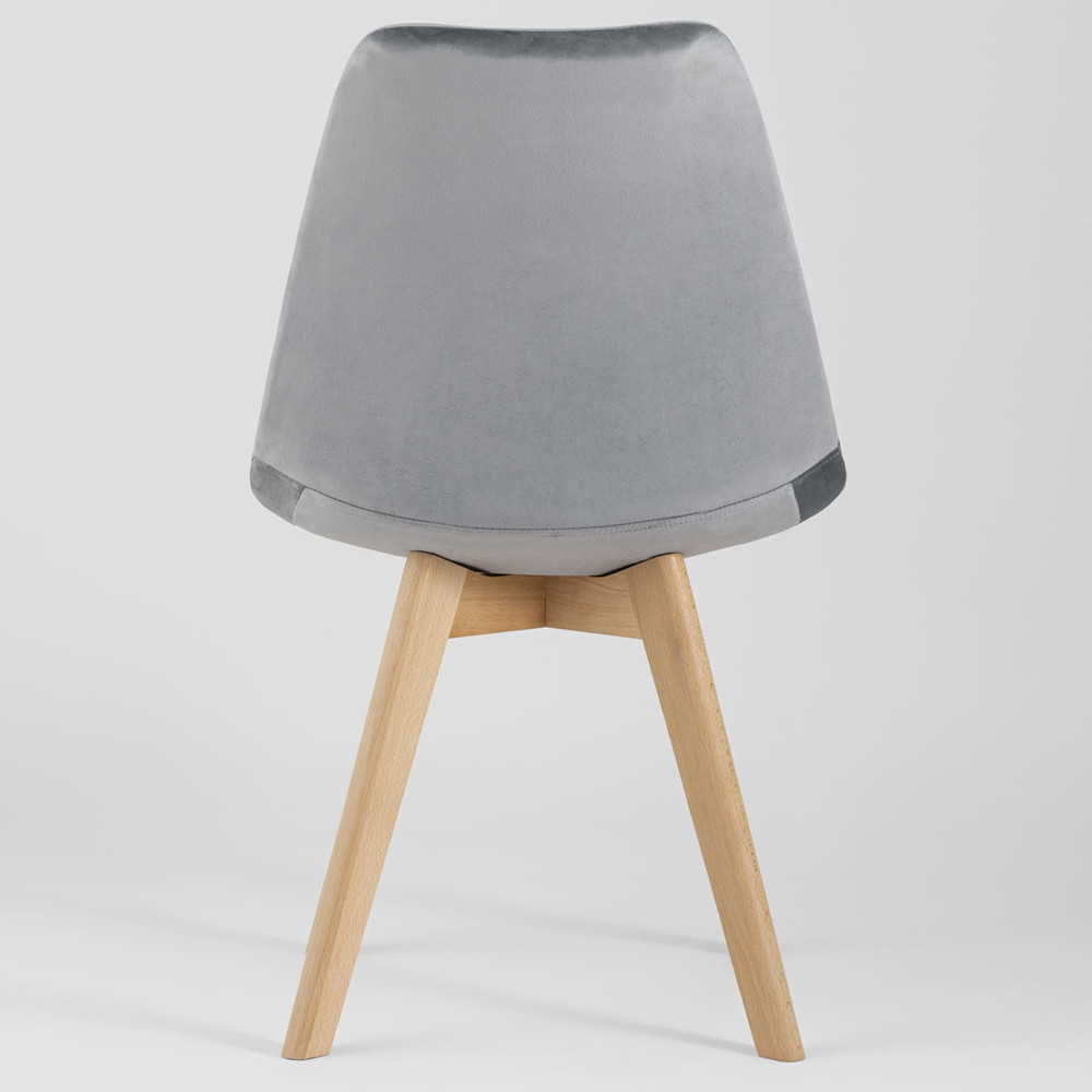 Стул с мягким велюровым сиденьем Arvika Grey