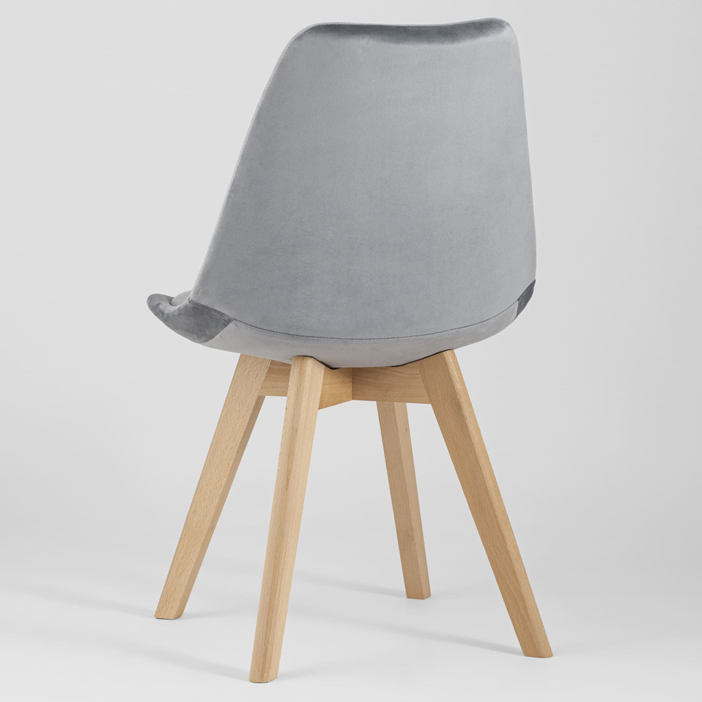 Стул с мягким велюровым сиденьем Arvika Grey