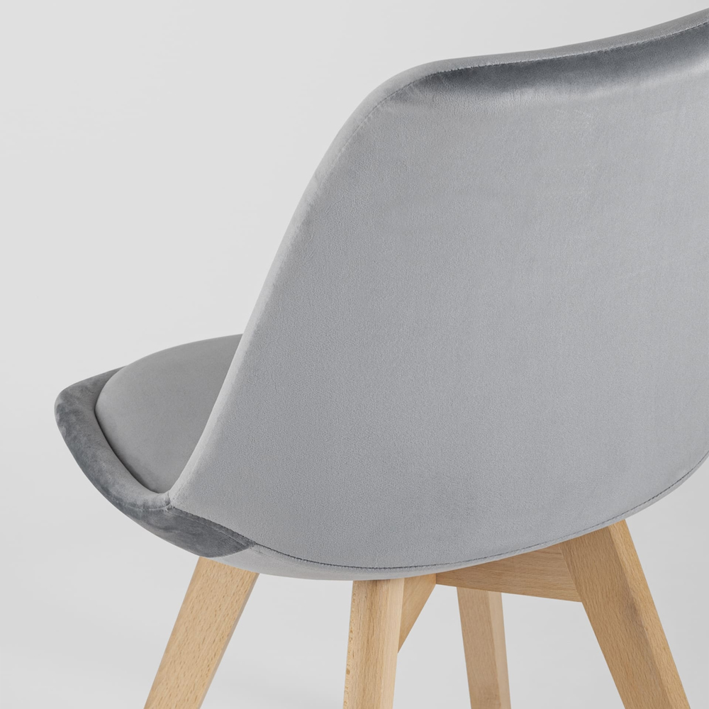 Стул с мягким велюровым сиденьем Arvika Grey