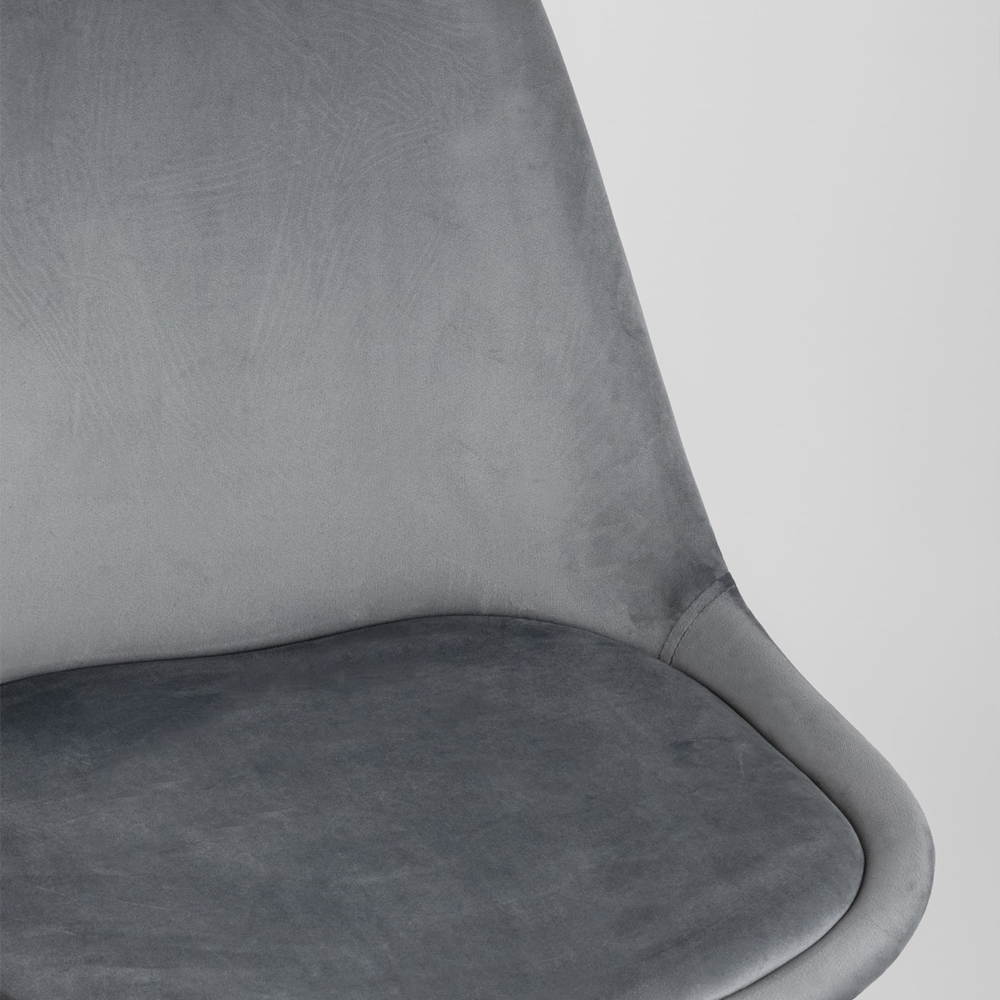 Стул с мягким велюровым сиденьем Arvika Grey