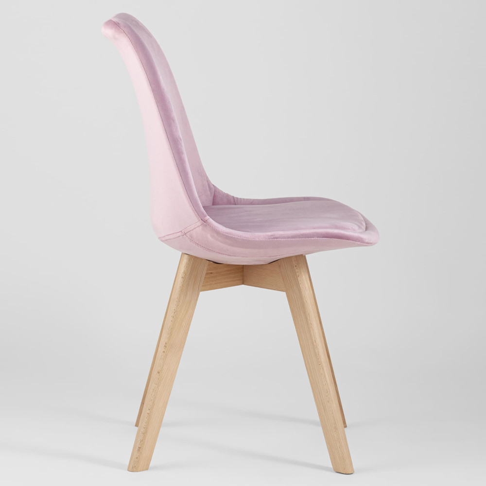 Стул с мягким велюровым сиденьем Arvika Pink