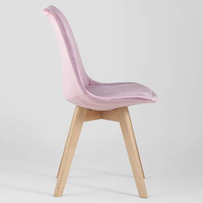 Стул с мягким велюровым сиденьем Arvika Pink