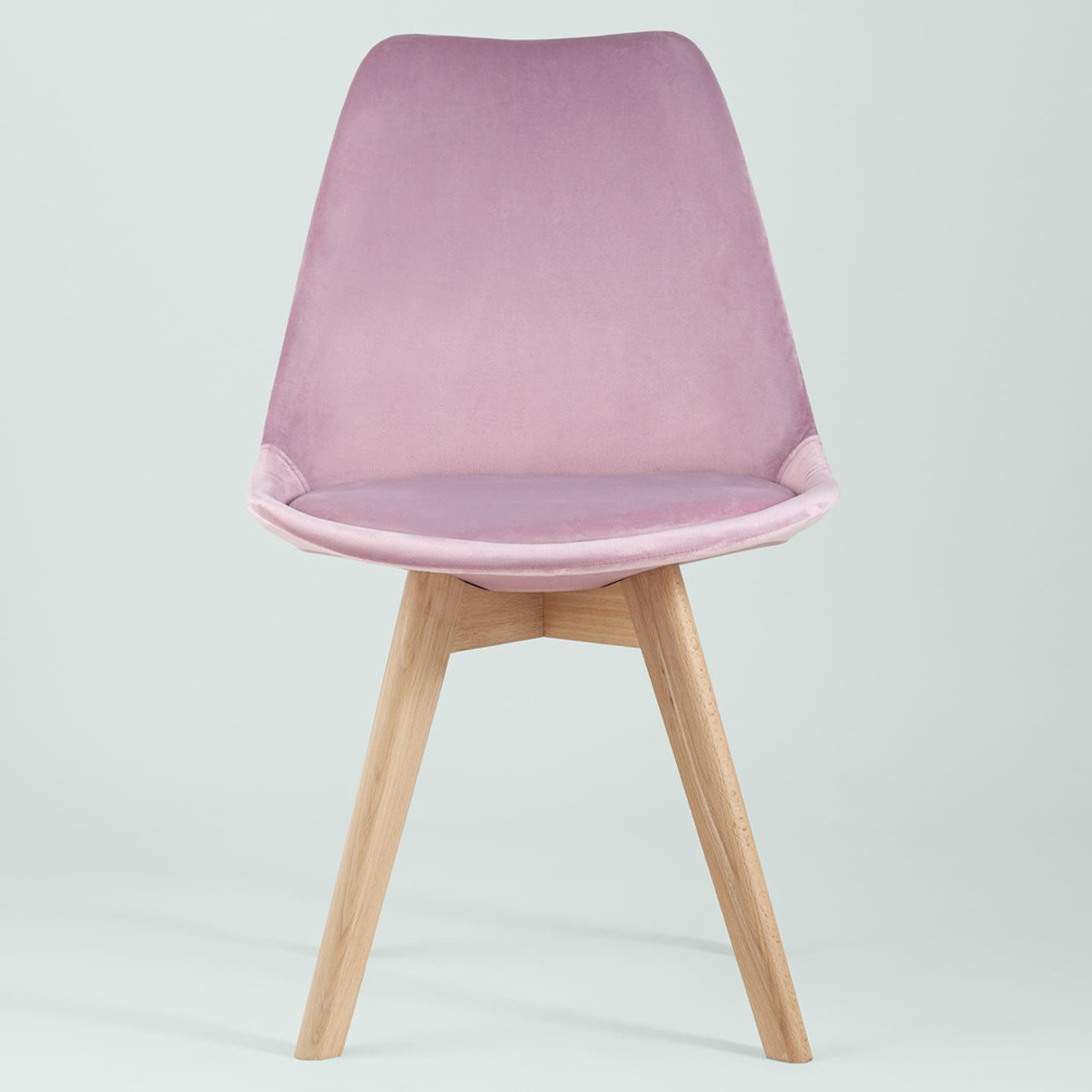 Стул с мягким велюровым сиденьем Arvika Pink