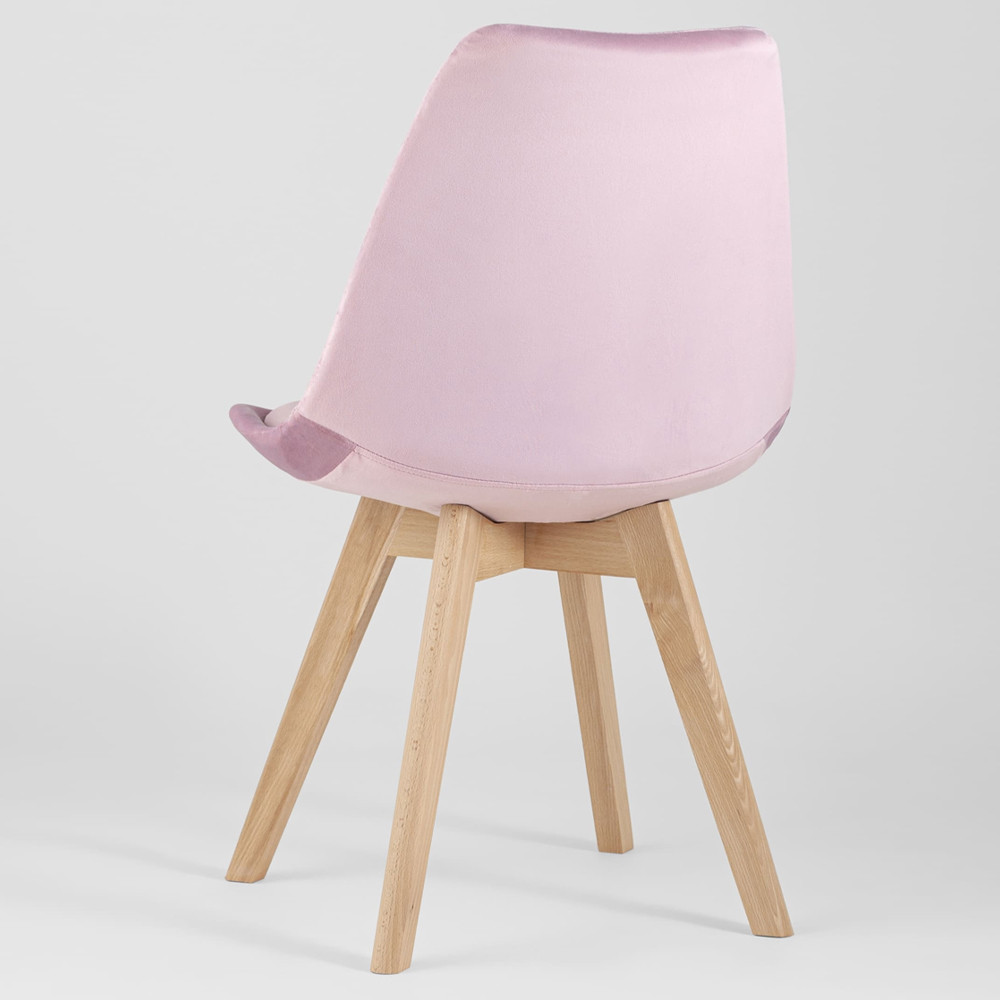 Стул с мягким велюровым сиденьем Arvika Pink
