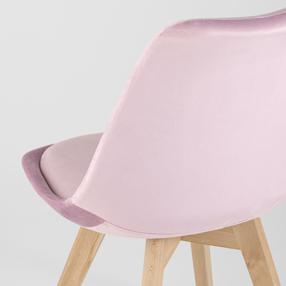Стул с мягким велюровым сиденьем Arvika Pink
