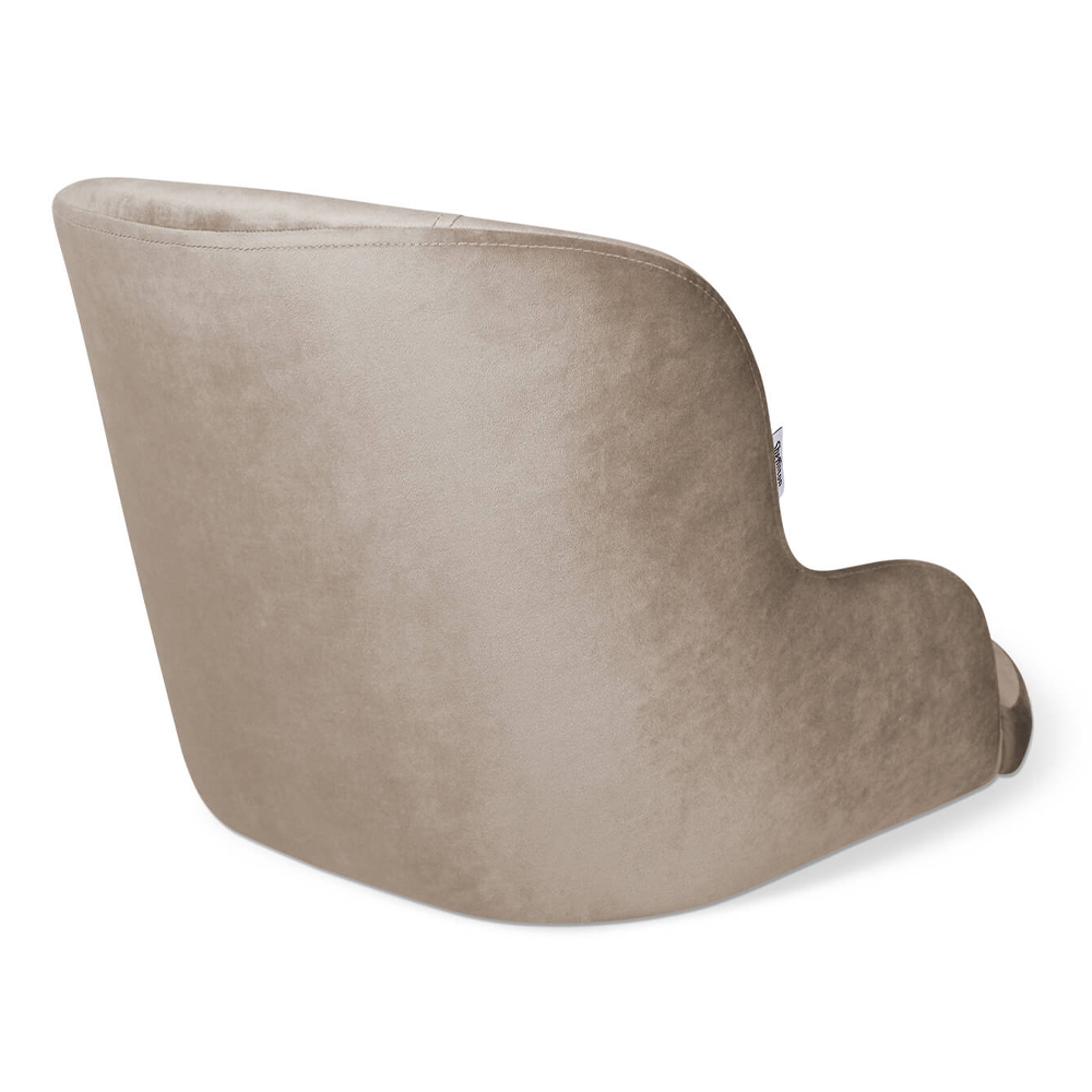 Стул с мягкой бежевой обивкой из велюра и подъемно-поворотным механизмом на черных колесиках Harper Beige