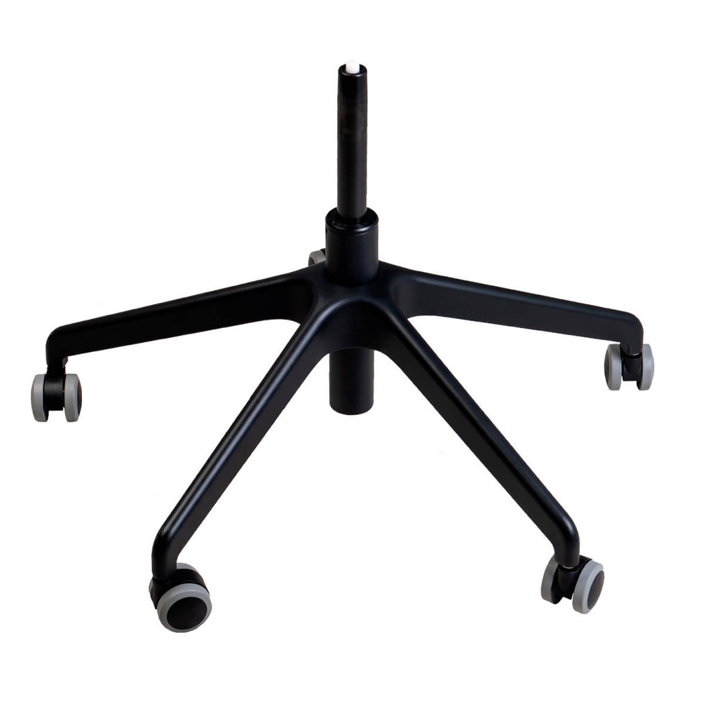 Стул с мягкой бежевой обивкой из велюра и подъемно-поворотным механизмом на черных колесиках Harper Beige