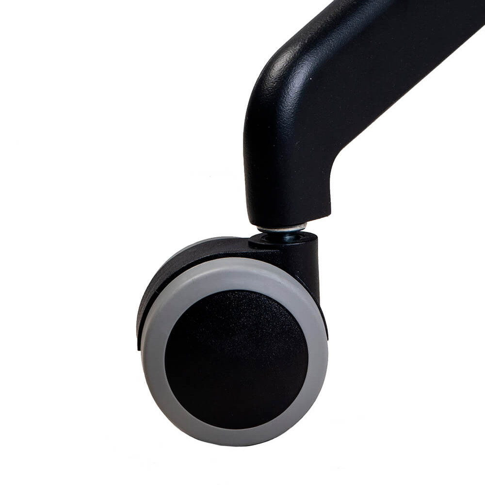 Стул с мягкой бежевой обивкой из велюра и подъемно-поворотным механизмом на черных колесиках Harper Beige