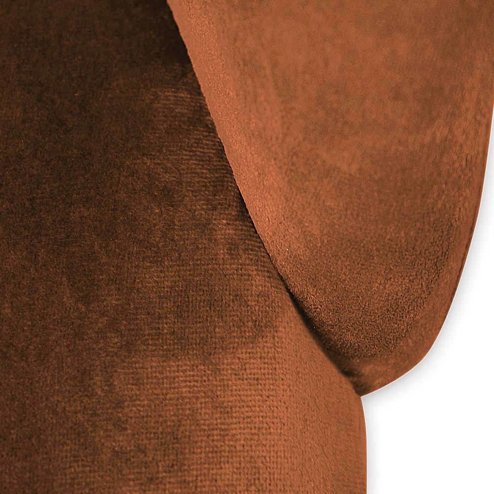 Стул с мягкой оранжевой обивкой из велюра и подъемно-поворотным механизмом на черных колесиках Harper Orange