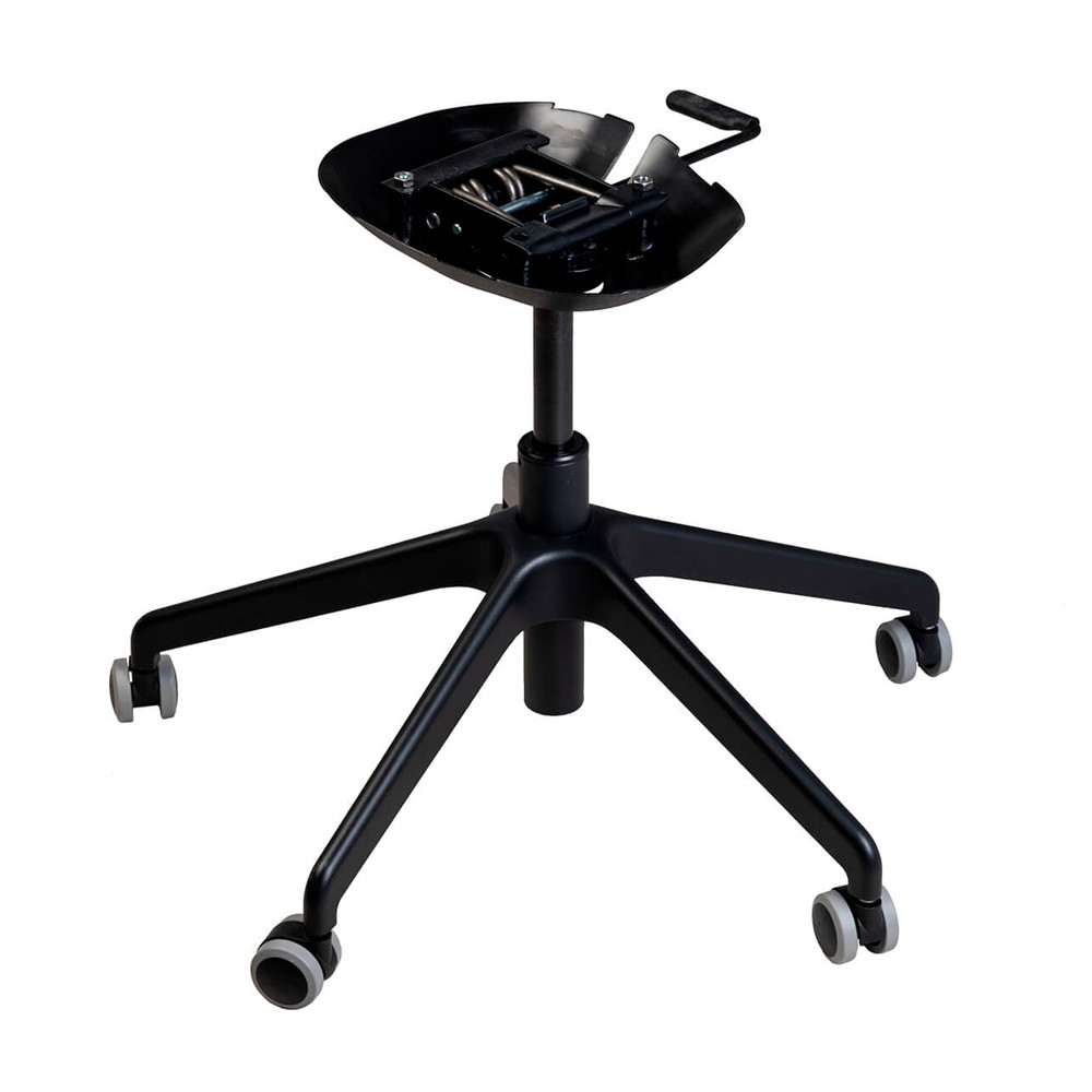 Стул с мягкой оранжевой обивкой из велюра и подъемно-поворотным механизмом на черных колесиках Harper Orange