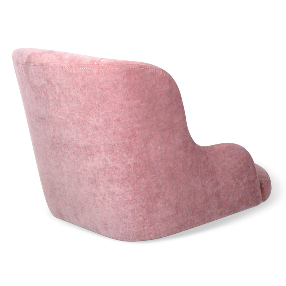 Стул с мягкой розовой обивкой из велюра и подъемно-поворотным механизмом на черных колесиках Harper Pink