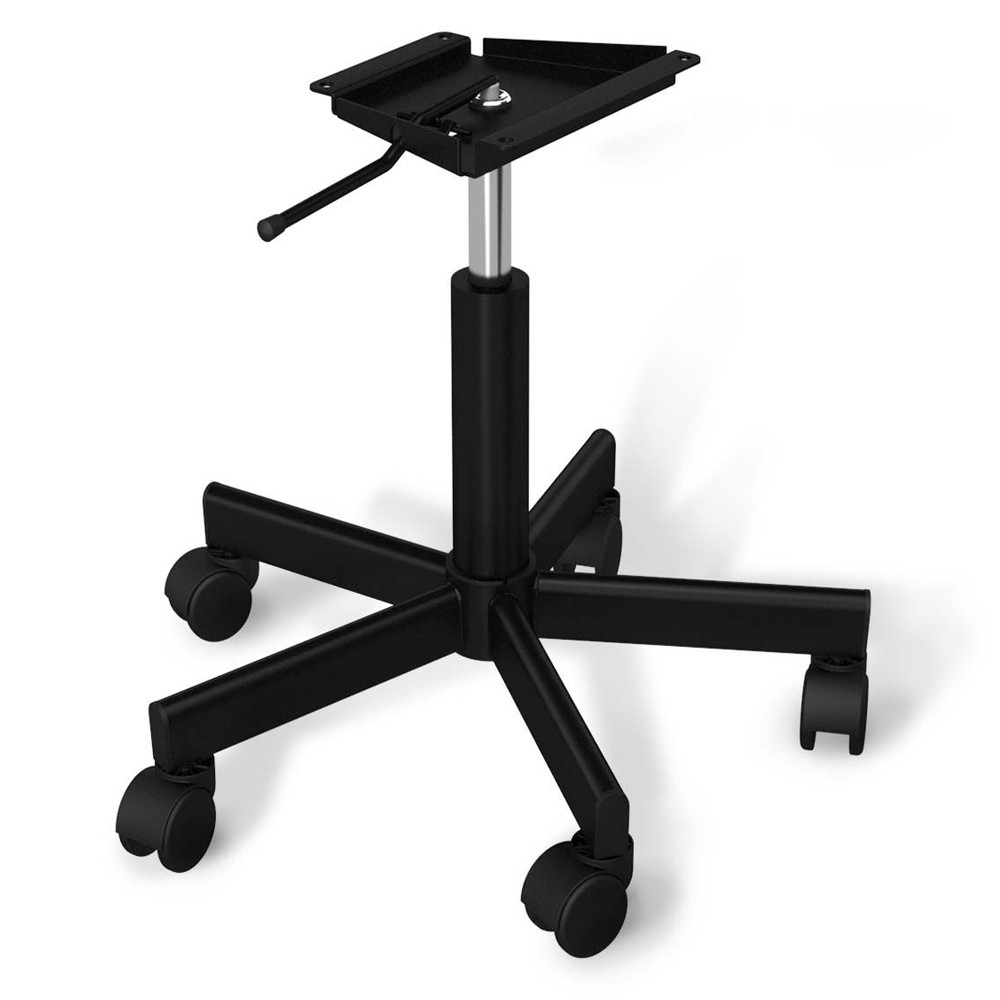 Стул с мягкой розовой обивкой из велюра и подъемно-поворотным механизмом на черных колесиках Harper Pink