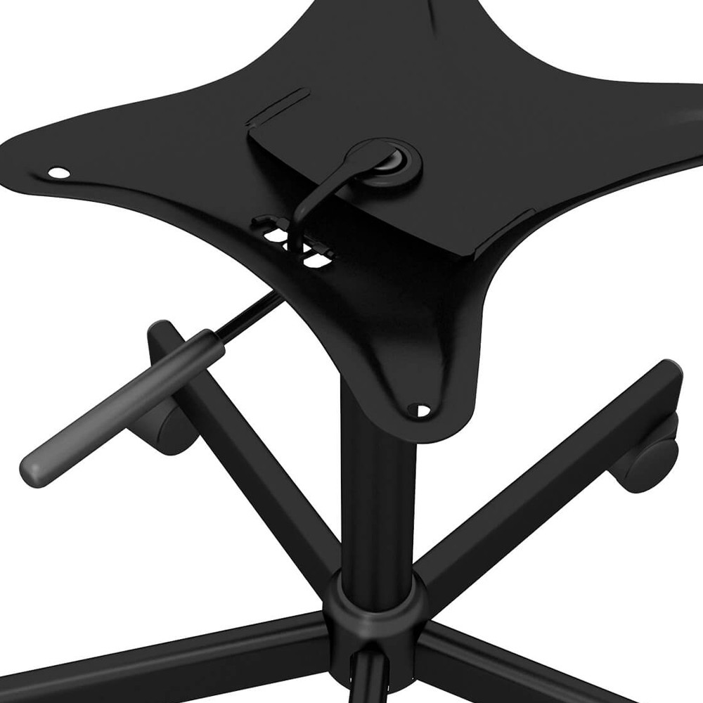 Стул с мягкой черной обивкой из велюра и подъемно-поворотным механизмом на колесиках Harper Black