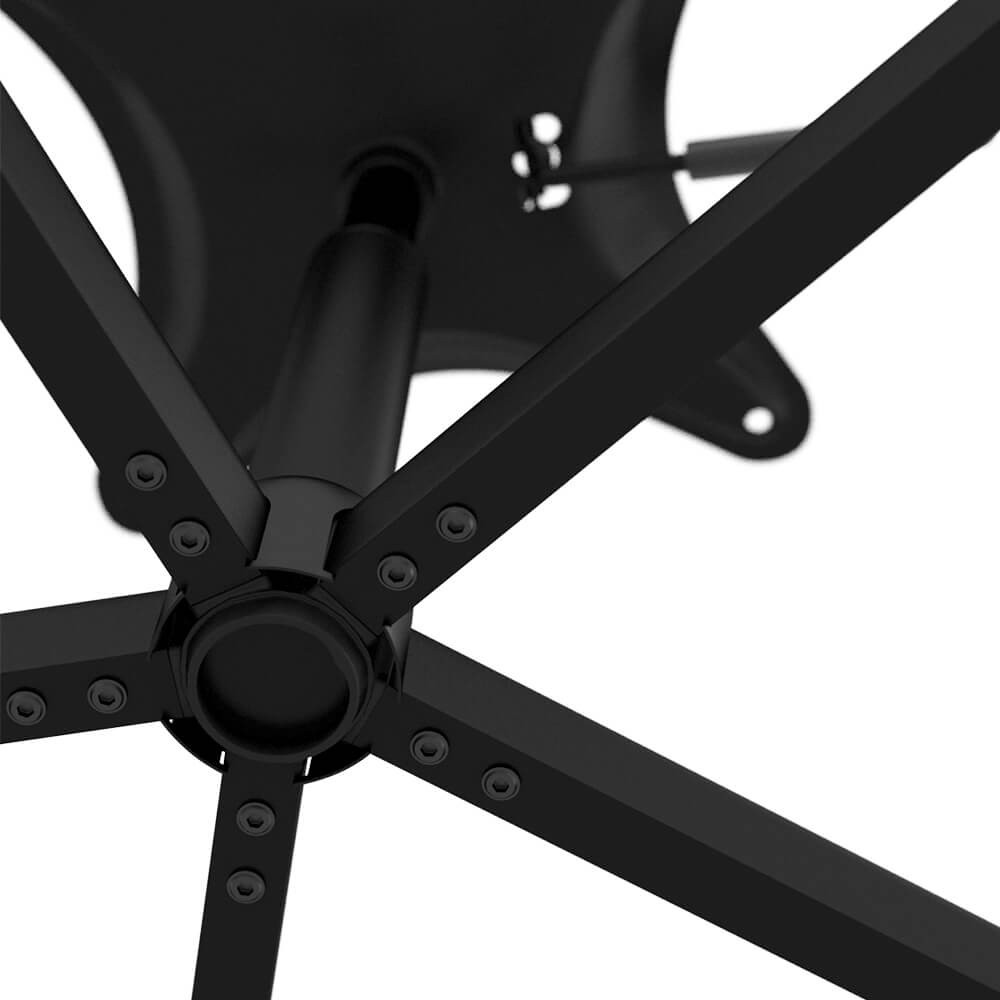 Стул с мягкой черной обивкой из велюра и подъемно-поворотным механизмом на колесиках Harper Black