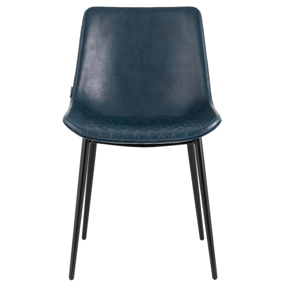 Стул с обивкой из экокожи темно-синего цвета RHOMBUSES UPHOLSTERY