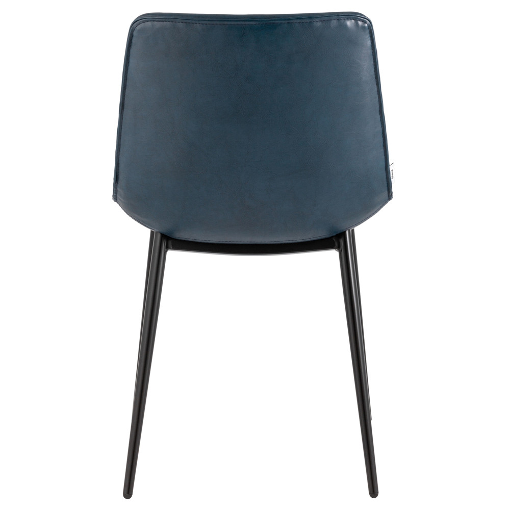 Стул с обивкой из экокожи темно-синего цвета RHOMBUSES UPHOLSTERY