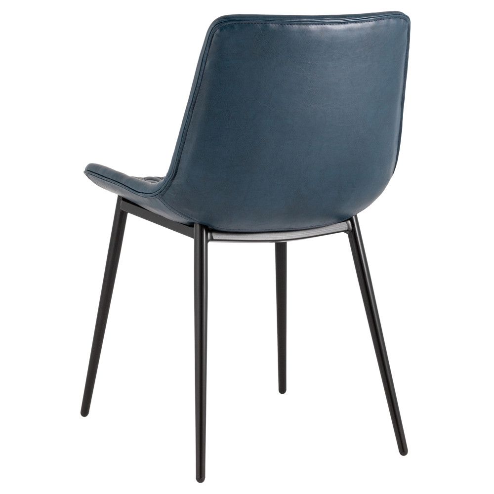 Стул с обивкой из экокожи темно-синего цвета RHOMBUSES UPHOLSTERY