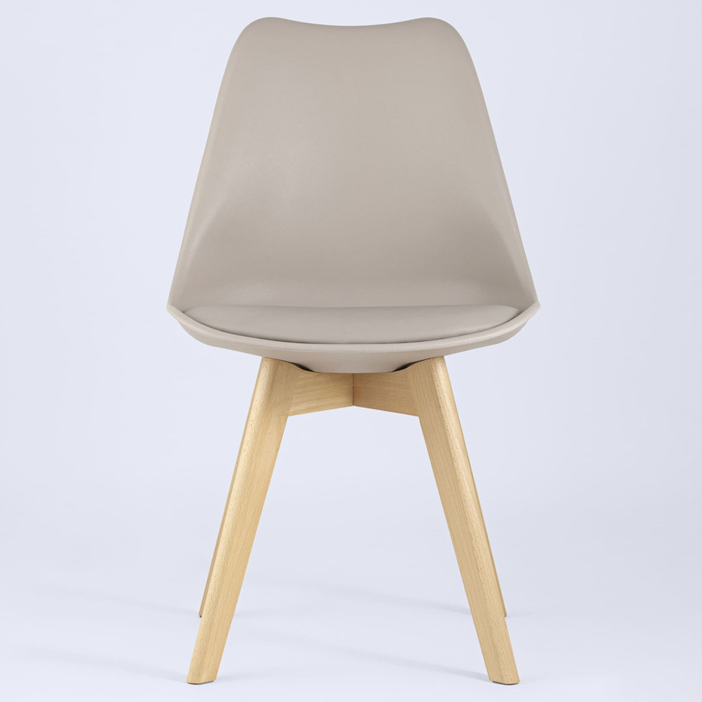 Стул с основой из пластика и мягким сиденьем Arvika Beige