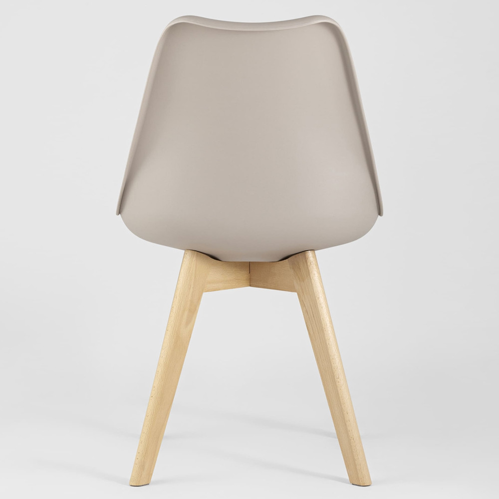 Стул с основой из пластика и мягким сиденьем Arvika Beige