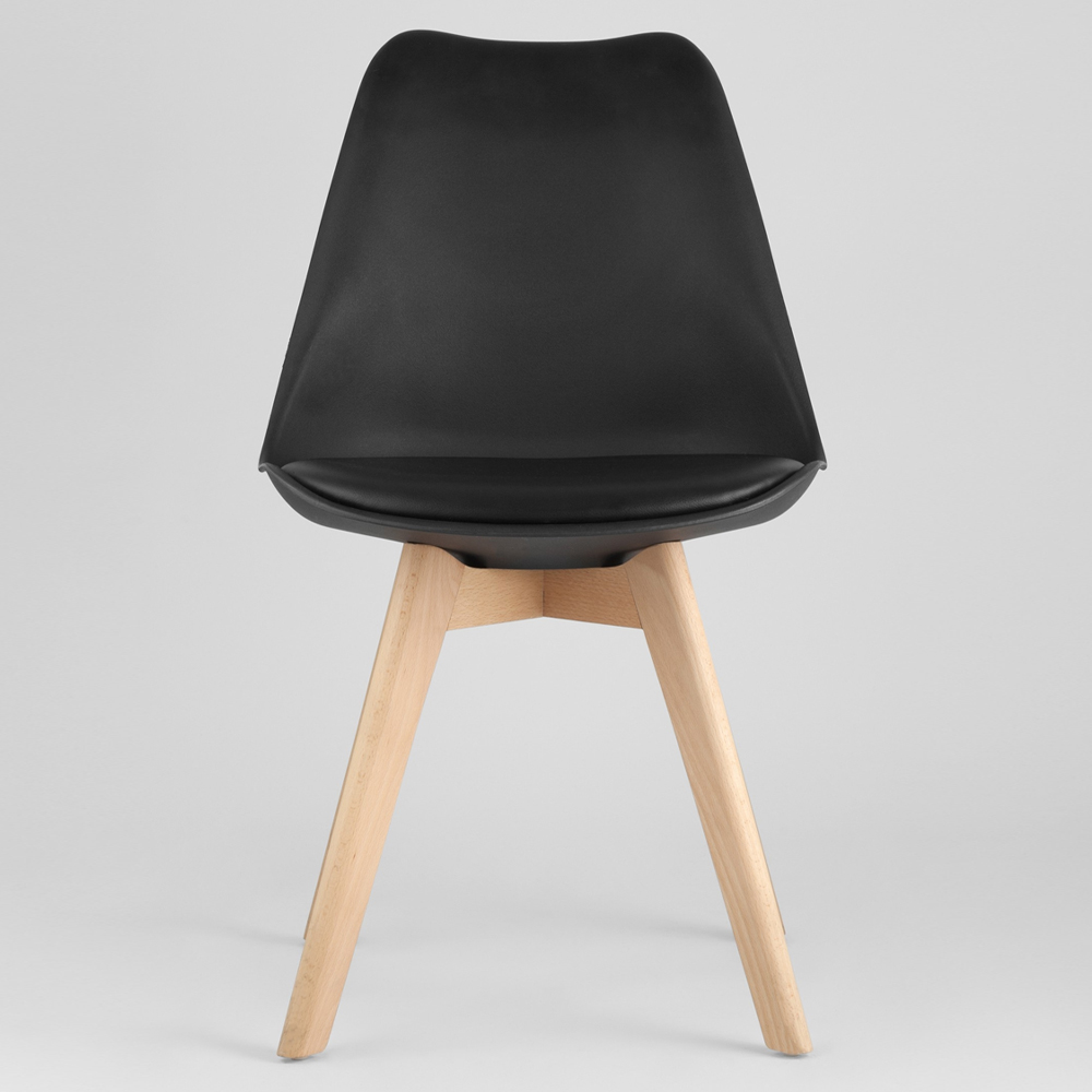 Стул с основой из пластика и мягким сиденьем Arvika Black