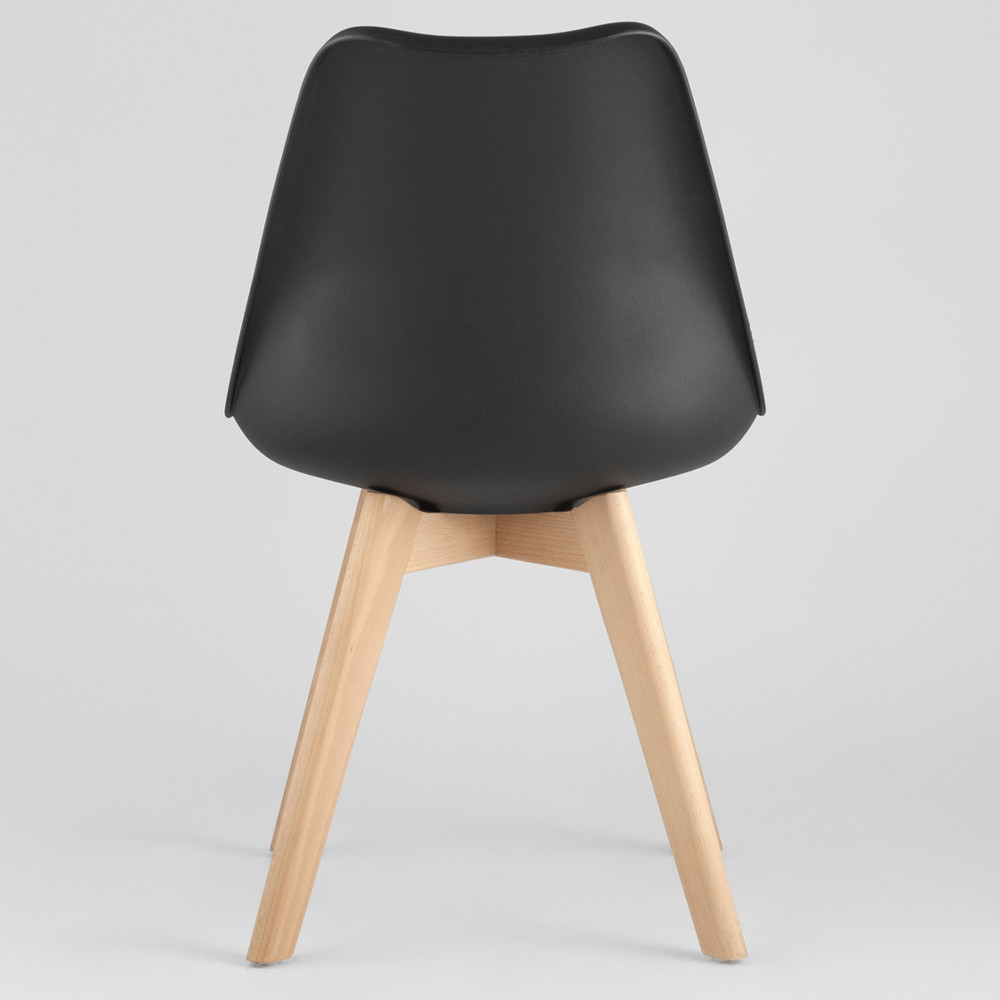 Стул с основой из пластика и мягким сиденьем Arvika Black