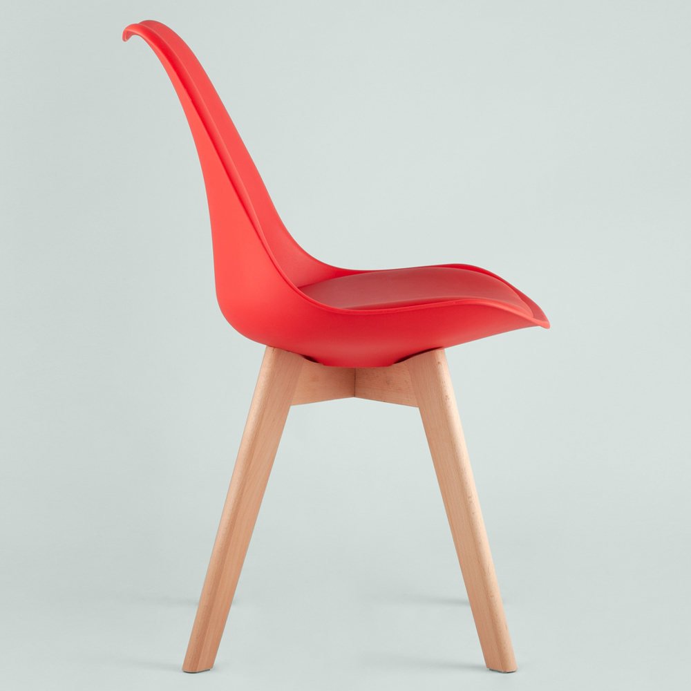Стул с основой из пластика и мягким сиденьем Arvika Red