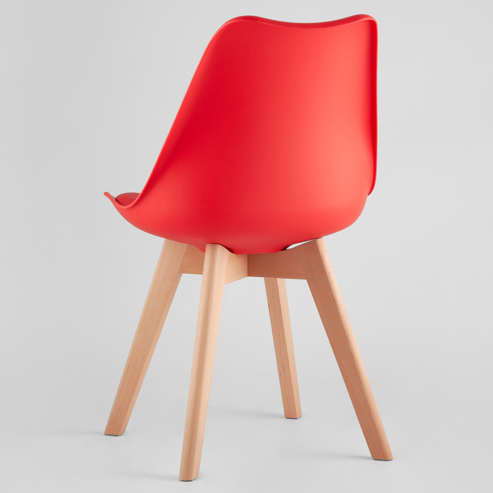 Стул с основой из пластика и мягким сиденьем Arvika Red