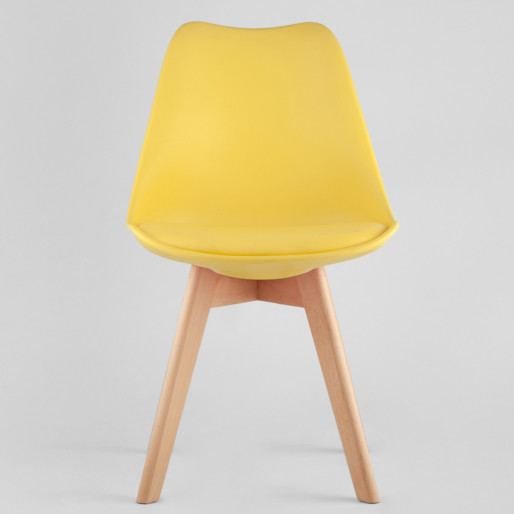 Стул с основой из пластика и мягким сиденьем Arvika Yellow