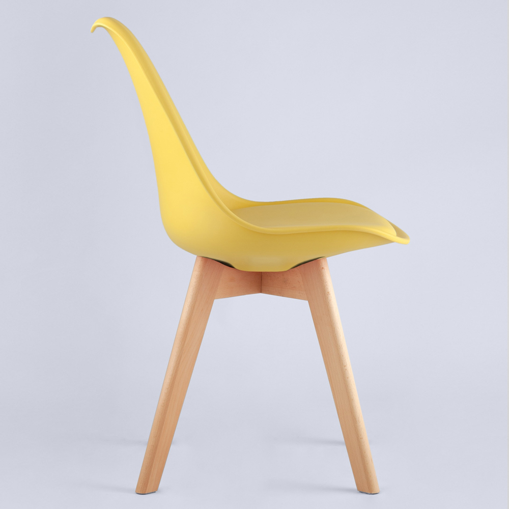 Стул с основой из пластика и мягким сиденьем Arvika Yellow