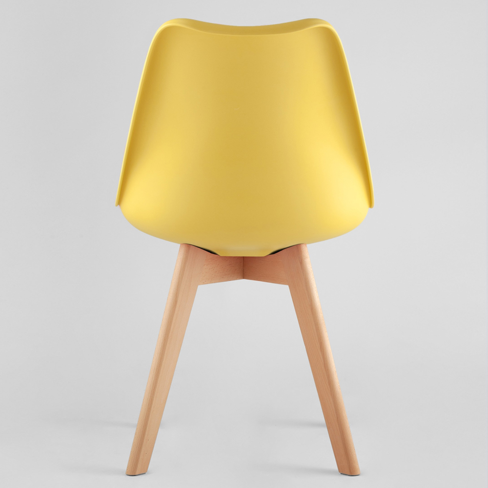 Стул с основой из пластика и мягким сиденьем Arvika Yellow