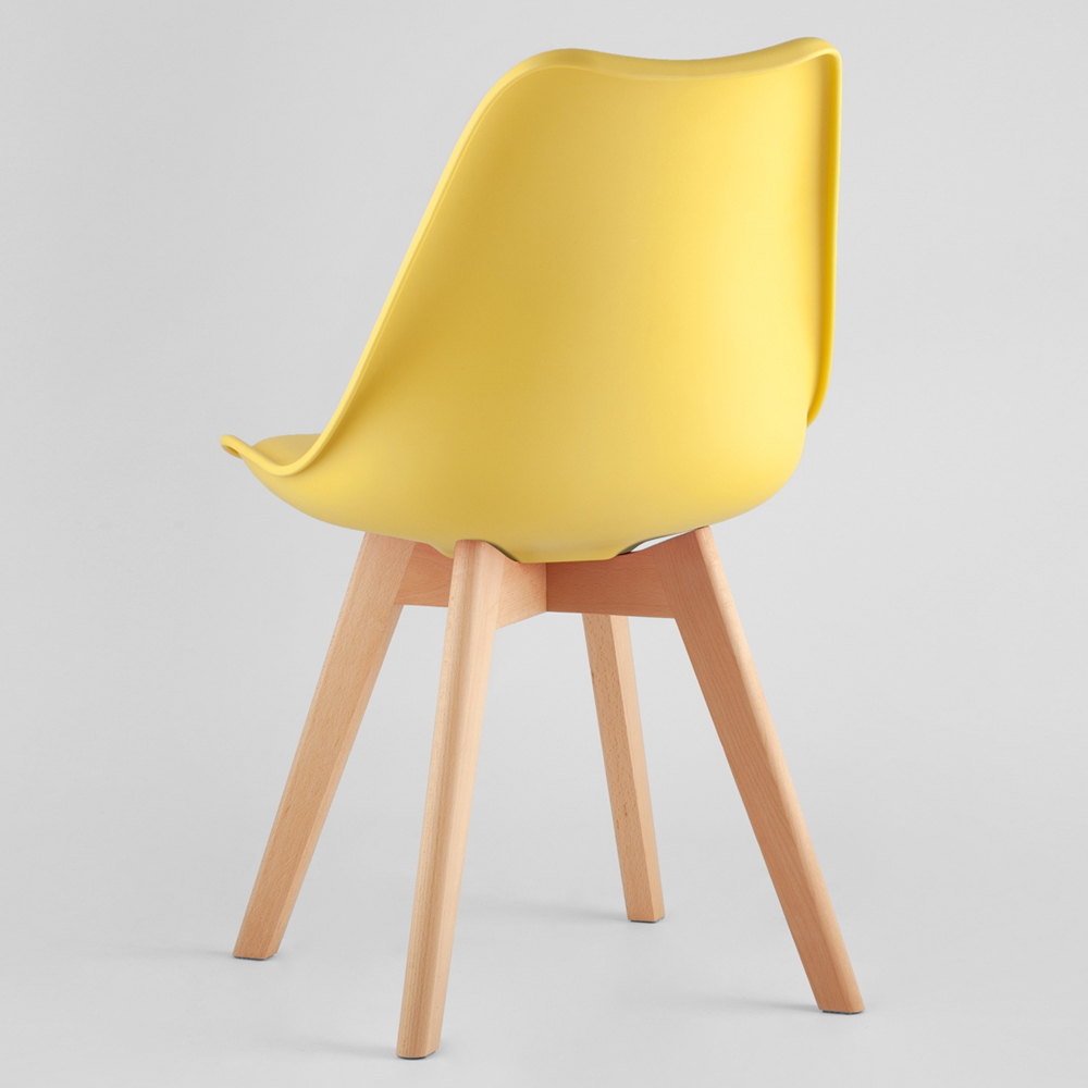 Стул с основой из пластика и мягким сиденьем Arvika Yellow