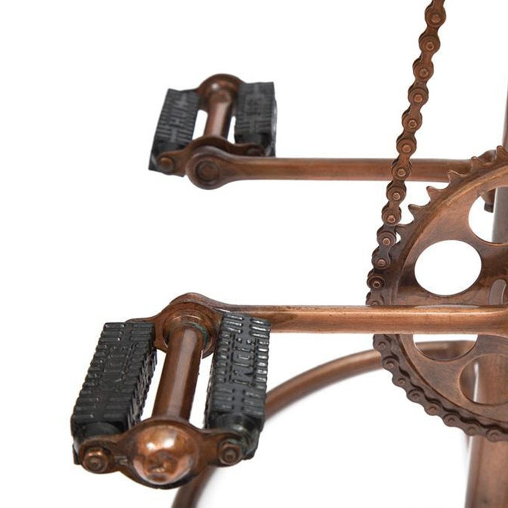 Стул с педалями от велосипеда со спинкой Buffalo Leather Industrial Chair