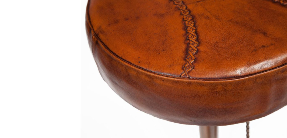 Стул с педалями от велосипеда со спинкой Buffalo Leather Industrial Chair