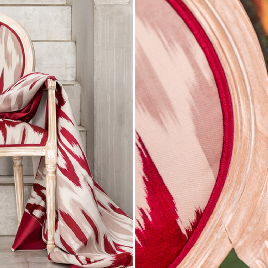 Стул с подлокотниками Ikat Pattern Красный