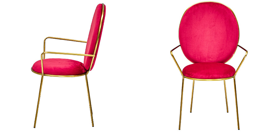 Стул с подлокотниками STAY Chair Fuchsia