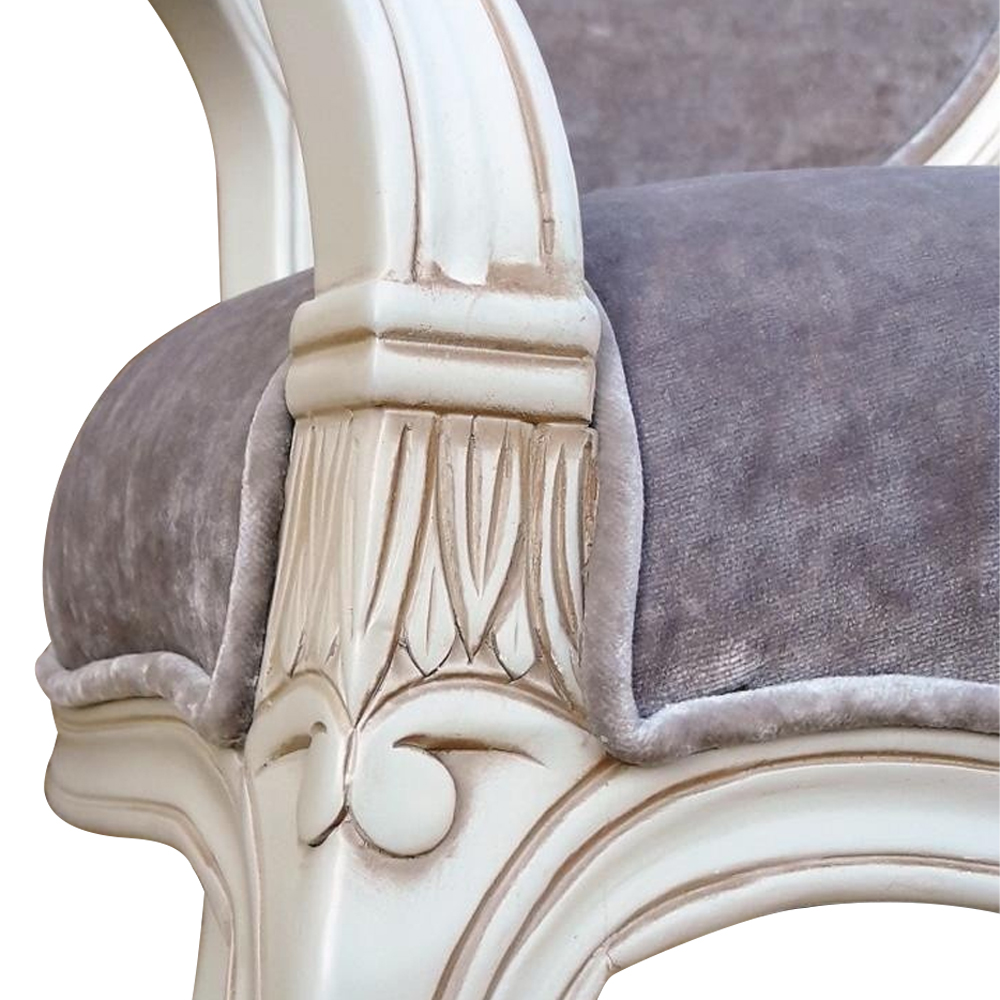 Стул с подлокотниками и круглой спинкой Velor French Seating Chair