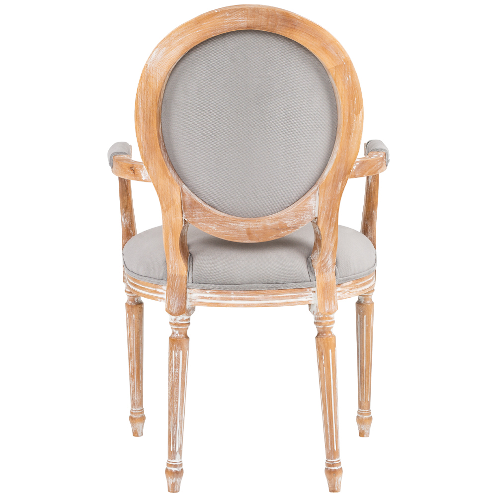 Стул с подлокотниками из массива бука светло-серый Solid Luxury