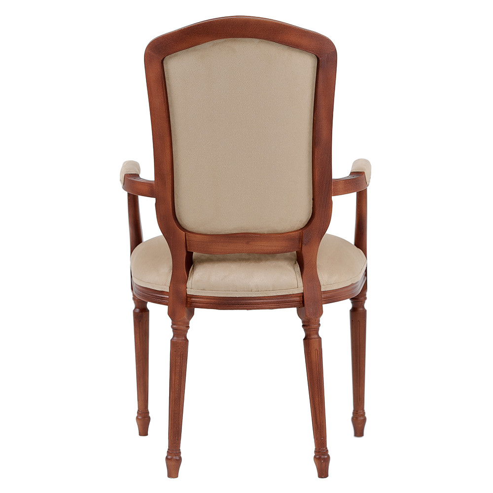 Стул с подлокотниками из натурального бука бежевый Solid Luxury