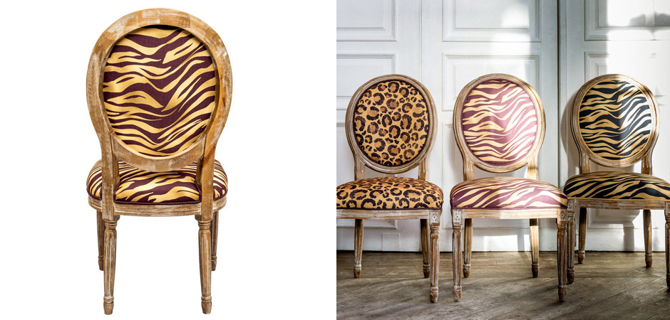 Стул с принтом Зебра Wild animals Red