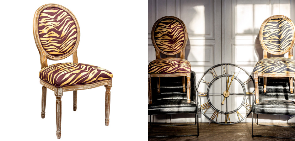 Стул с принтом Зебра Wild animals Red