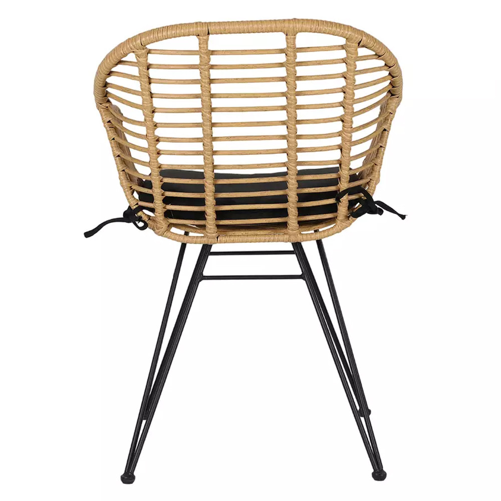 Стул с ротанговым плетением Wicker Half Chair с подлокотниками