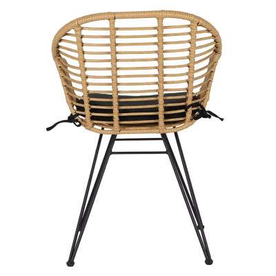 Стул с ротанговым плетением Wicker Half Chair с подлокотниками
