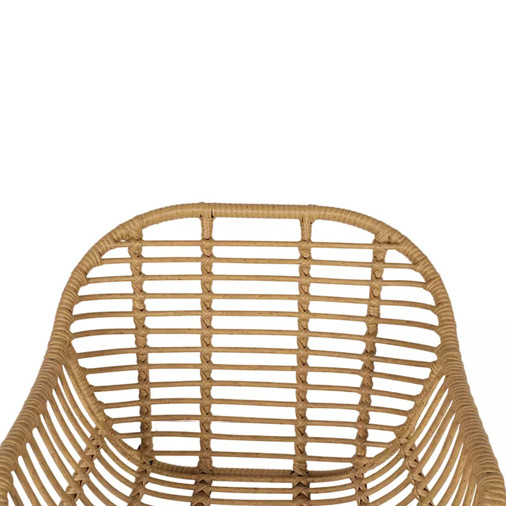 Стул с ротанговым плетением Wicker Half Chair с подлокотниками